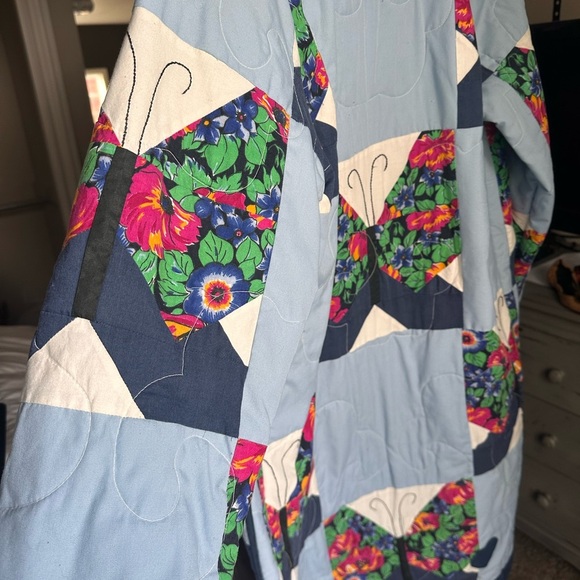 Floral Patchwork Pea Coat - Picture 3 of 4